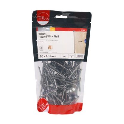 1KG TIMCO ROUND WIRE NAILS 65 X 3.35MM