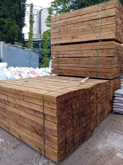TREATED NEW TIMBER SLEEPER GREEN OR BROWN 200 X 100 X 2400MM - Image 5
