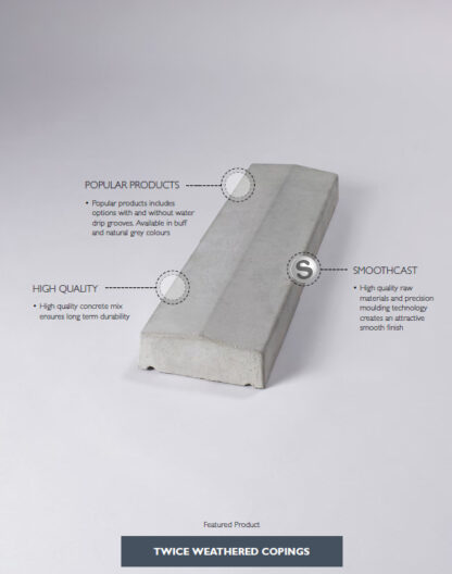 600 X 140 TWICE WEATHERED COPING (saddle back) - Image 2