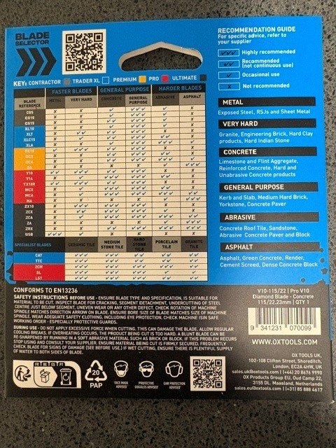 OX DIAMOND BLADE V10-115/22 PRO - Image 2