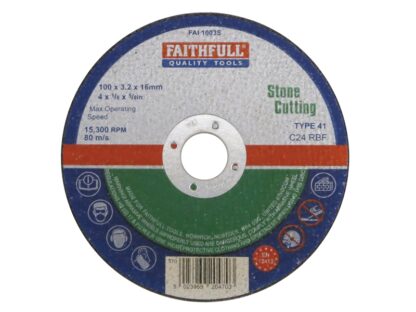 100MM X 3.2 X 16 FLAT STONE CUTTING DISC