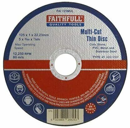 FAITHFULL CUT OFF WHEEL 115mm x 1.0 x 22 MULTI PURPOSE - Image 2