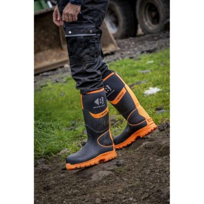 BUCKLER BBZ8000 S5 THERMAL WELLINGTONS BLACK/ORANGE - Image 4
